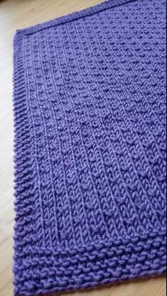 Textured Easy Knit Blanket for Beginners