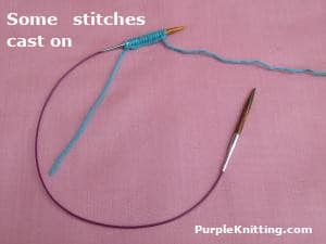 learning how to knit in the round with circular knitting needles casting stitches on