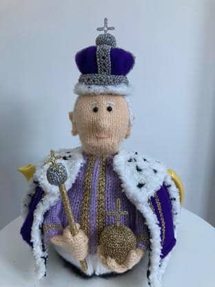 King Charles Coronation Tea Cosy Knitting Pattern