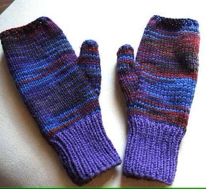Knitting Pattern for Fingerless Gloves using 2 Needles