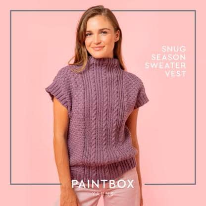 Free Cabled Sweater Vest Knitting Pattern with High Neck
