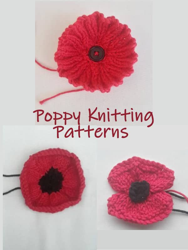 free poppy knitting patterns for Remembrance Sunday